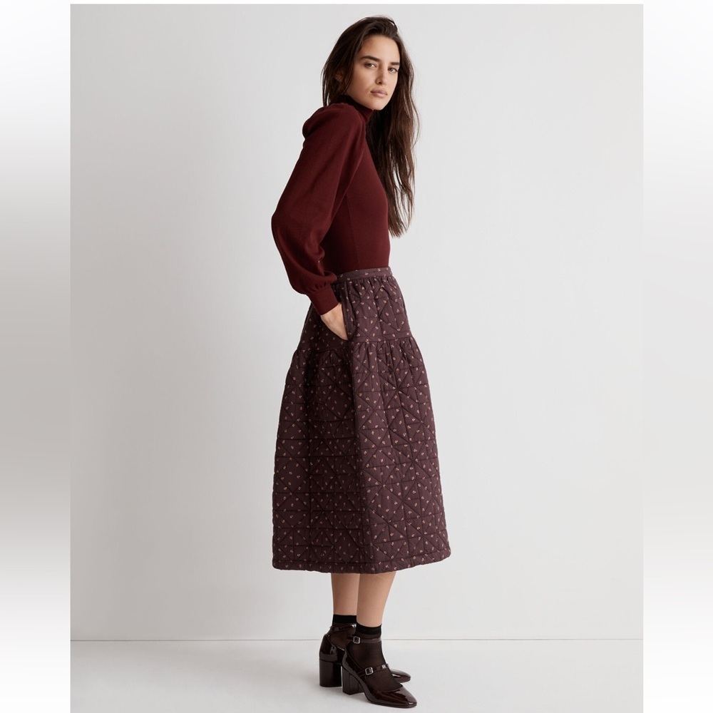 Madewell Quilted Crinkle Cotton Midi Skirt, BRAND NEW never worn tags attached